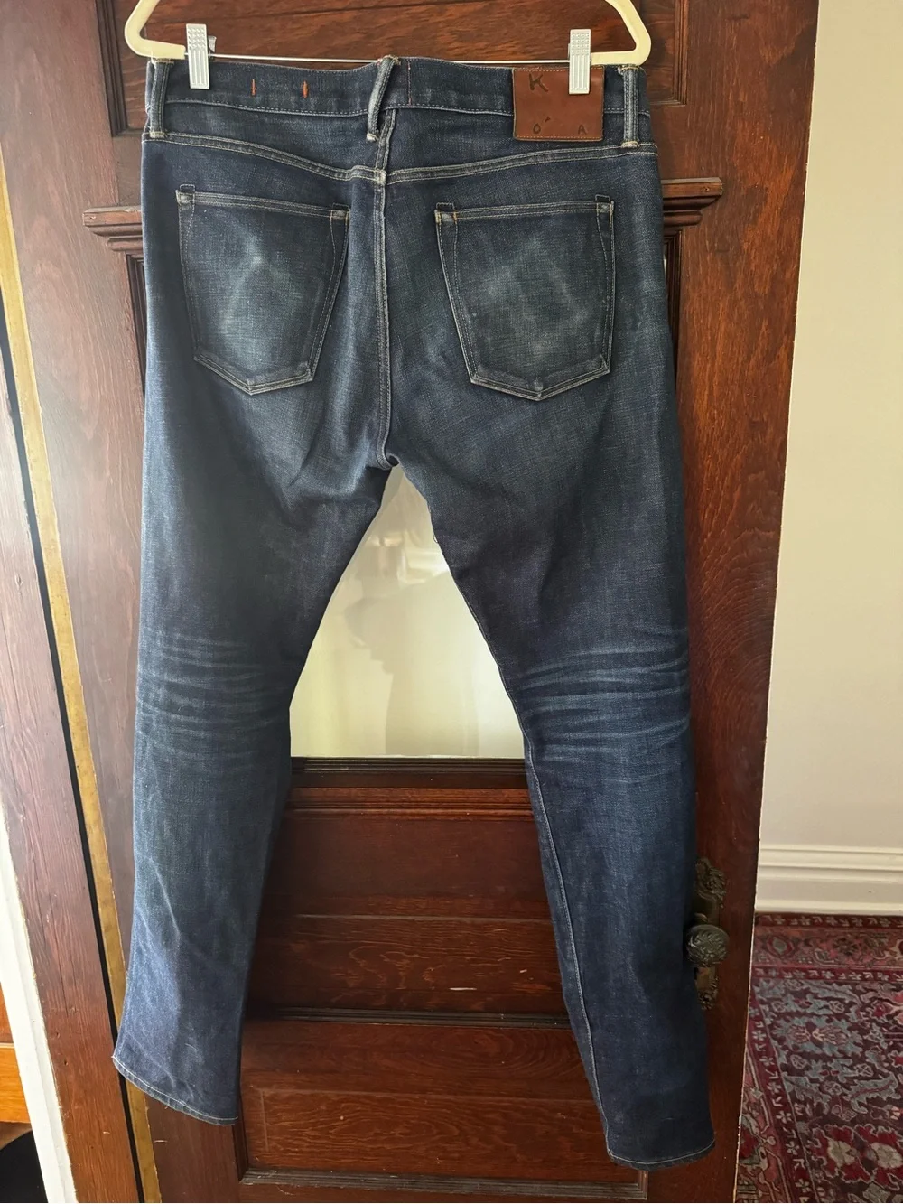 Slim Fit Dark Blue Men's Jeans - Classic Washed Denim